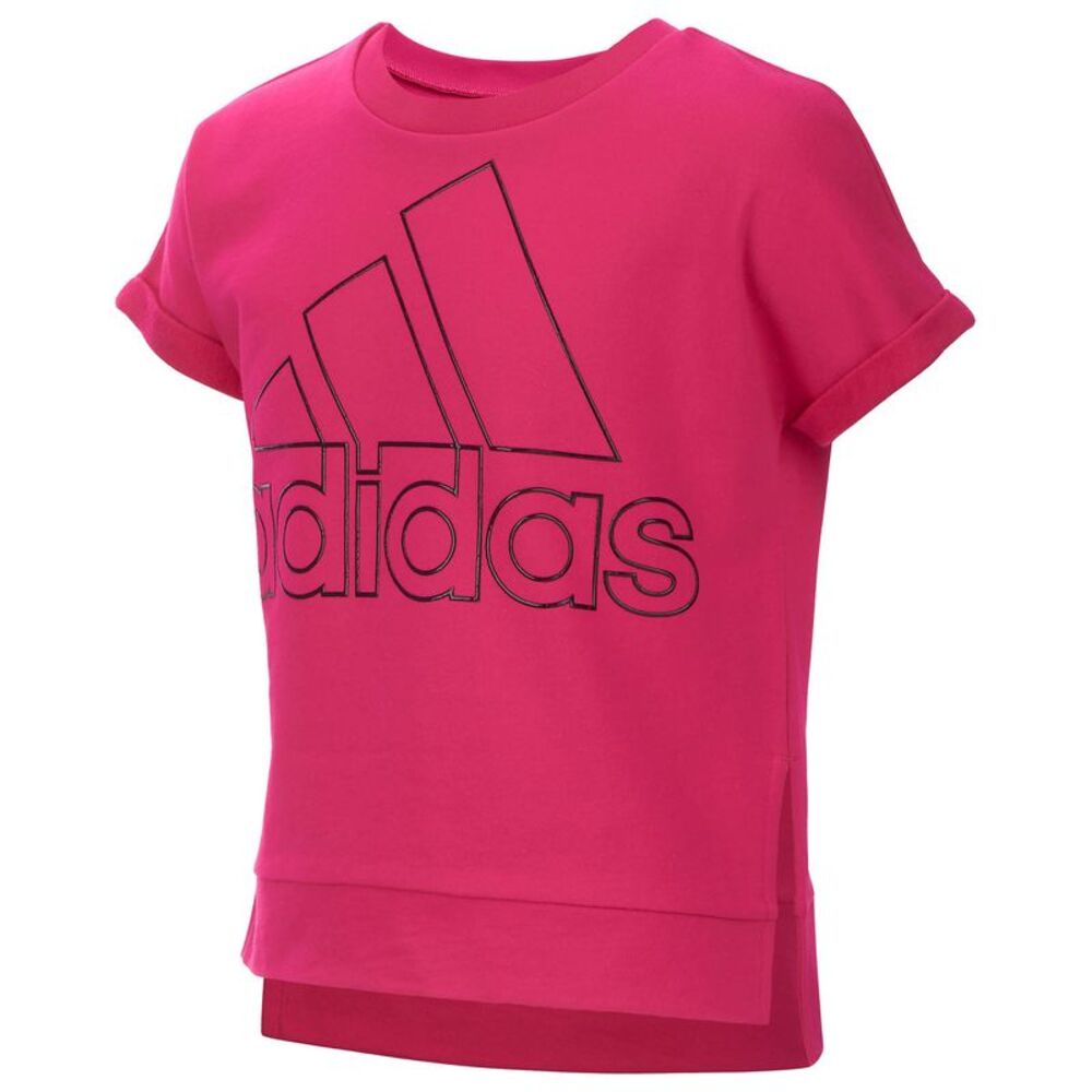 Adidas Big Girls Cropped Logo Print Sweatshirt